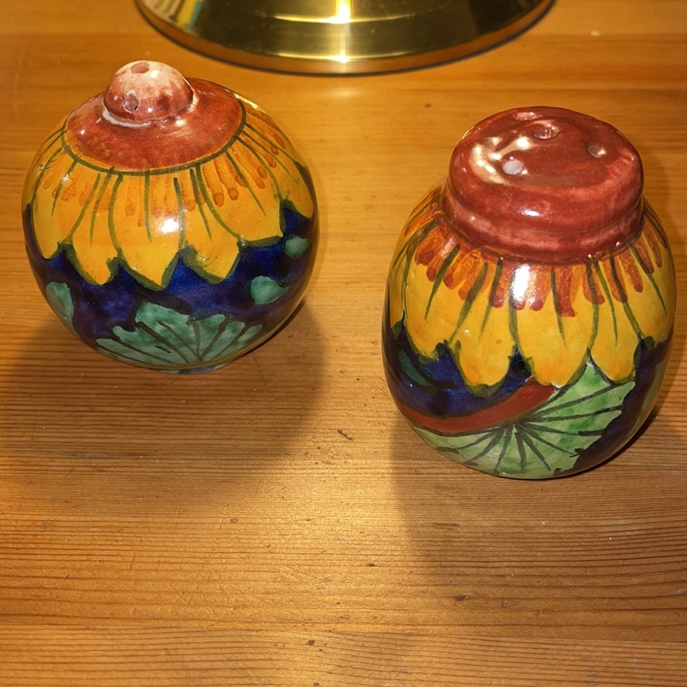 Vintage Fall Sunflower Salt and Pepper Shakers
